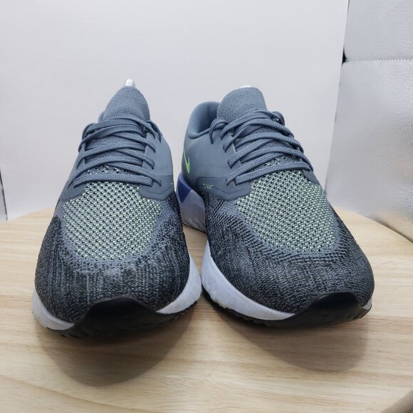 Nike Odyssey React 2 Flyknit Gray Men Size 8.5 Running Shoes Sneakers AH1015-401 - Picture 2 of 7